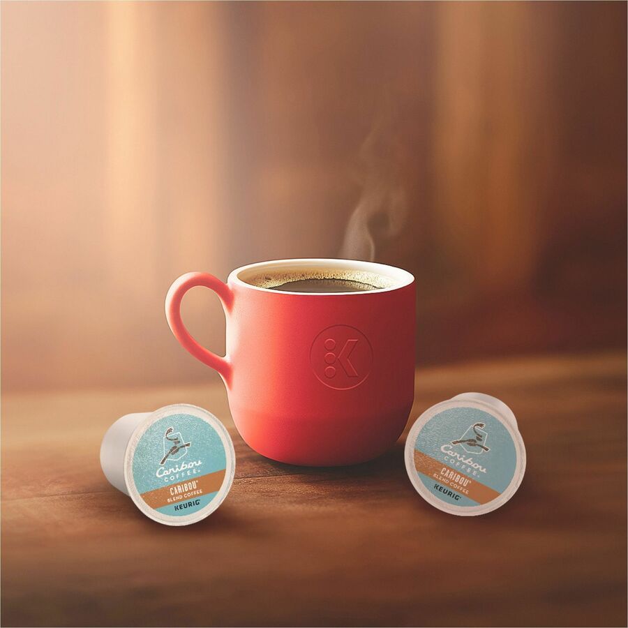 Caribou Coffee® K-Cup Caribou Blend Coffee - Compatible with Keurig Brewer - Regular - Medium - K-Cup - 24 / Box