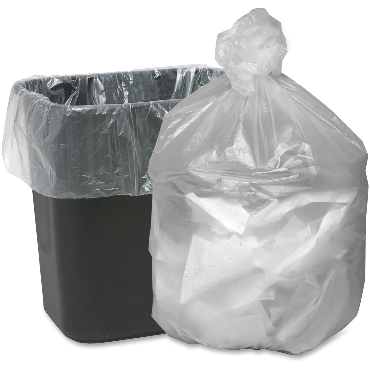 Berry Translucent Waste Can Liners - Small Size - 10 gal Capacity - 24" Length x 24" Width x 0.20 mil (5 Micron) Thickne
