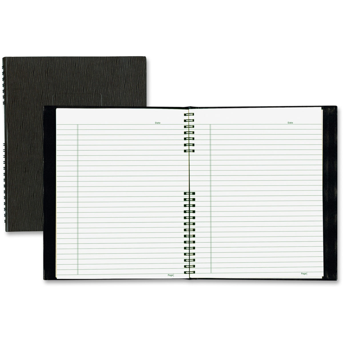 Blueline NotePro Hard Romanel Cover Notebook - Letter - 200 Sheets - Twin Wirebound - Ruled Margin - Letter - 8 1/2" x 1
