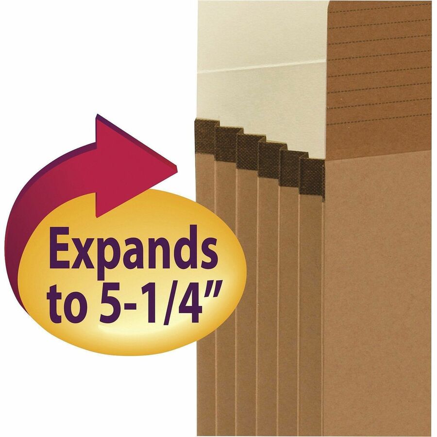 Smead Easy Grip Straight Tab Cut Legal Recycled File Pocket - 8 1/2" x 14" - 5 1/4" Expansion - Redrope - 10 / Box