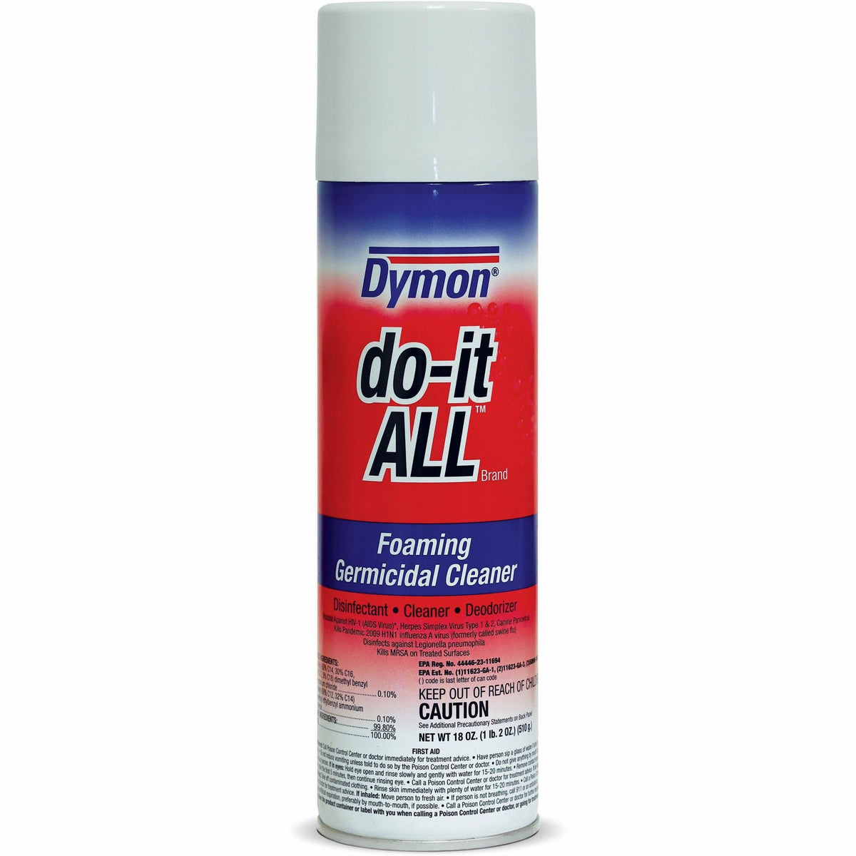 Dymon Do-It-All Foaming Germicidal Cleaner - For Multipurpose - 18 fl oz (0.6 quart) - Recommended For: Germs Remover -