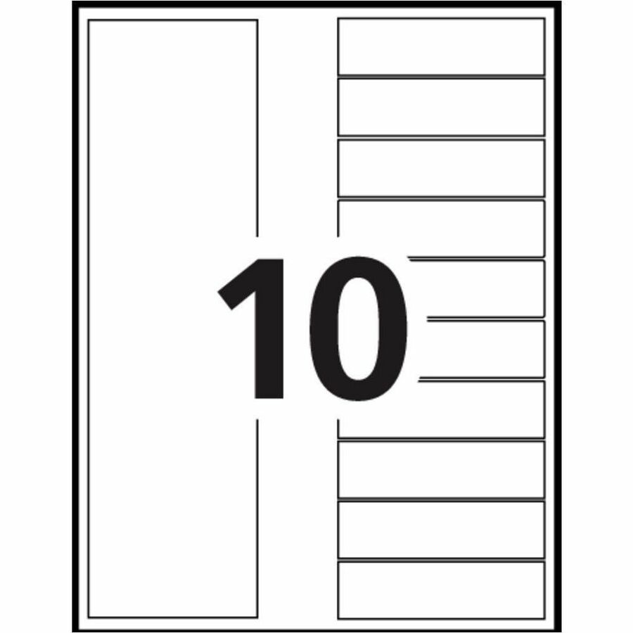 Avery Ready Index Table of Content Dividers - 250 x Divider(s) - 10 Printed Tab(s) - 1-10 - 10 Tab(s)/Set - 1 Box