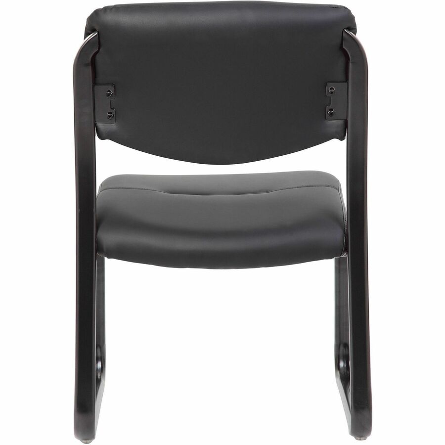 Boss Guest Chair - Black Seat Color - LeatherPlus Seat Material - Black Frame Color - Steel Frame Material - Sled Base -