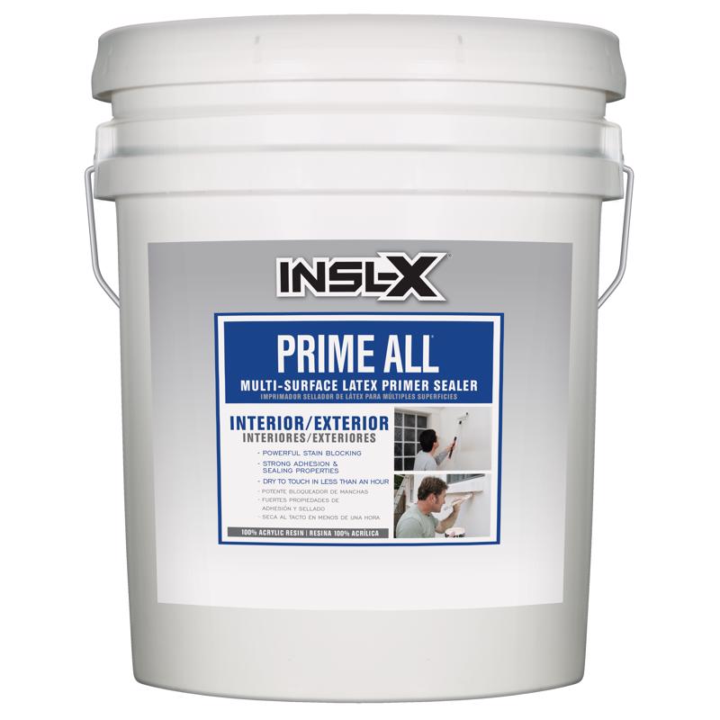 Insl-X Prime All White Flat Water-Based Acrylic Latex Multi-Surface Latex Primer Sealer 5 gal