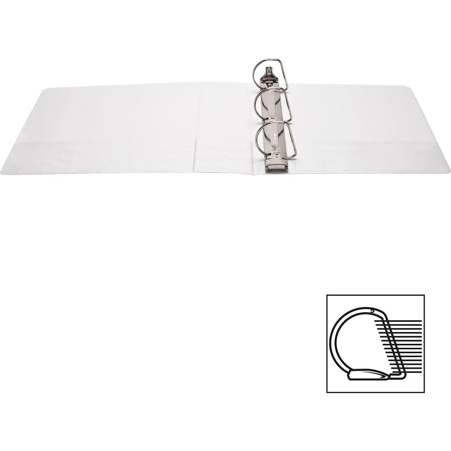 Business Source Basic D-Ring White View Binders - 3" Binder Capacity - Letter - 8 1/2" x 11" Sheet Size - Fastener: D-Ri