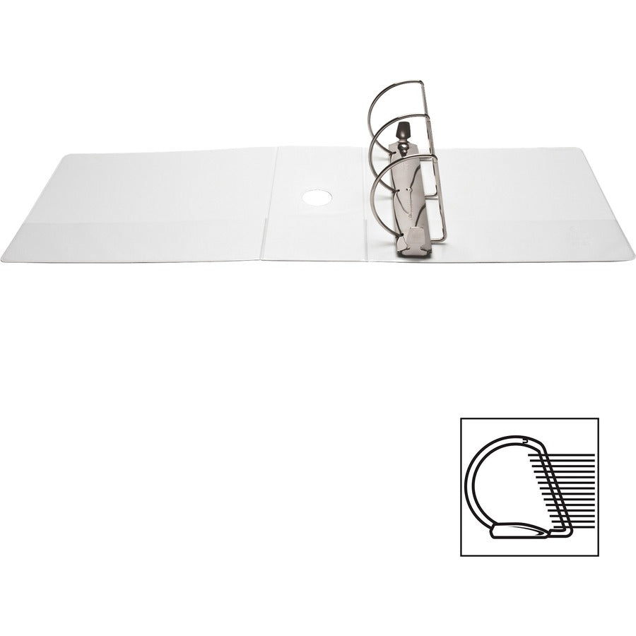 Business Source Basic D-Ring White View Binders - 5" Binder Capacity - Letter - 8 1/2" x 11" Sheet Size - Fastener: D-Ri