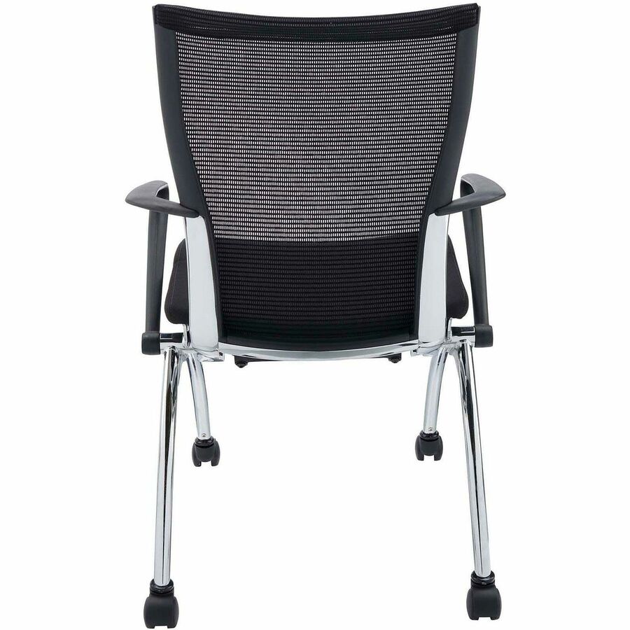 Mayline Valore High Back Training Chair - Red Seat Color - Fabric Seat Material - Black Frame Color - Chrome Frame Mater
