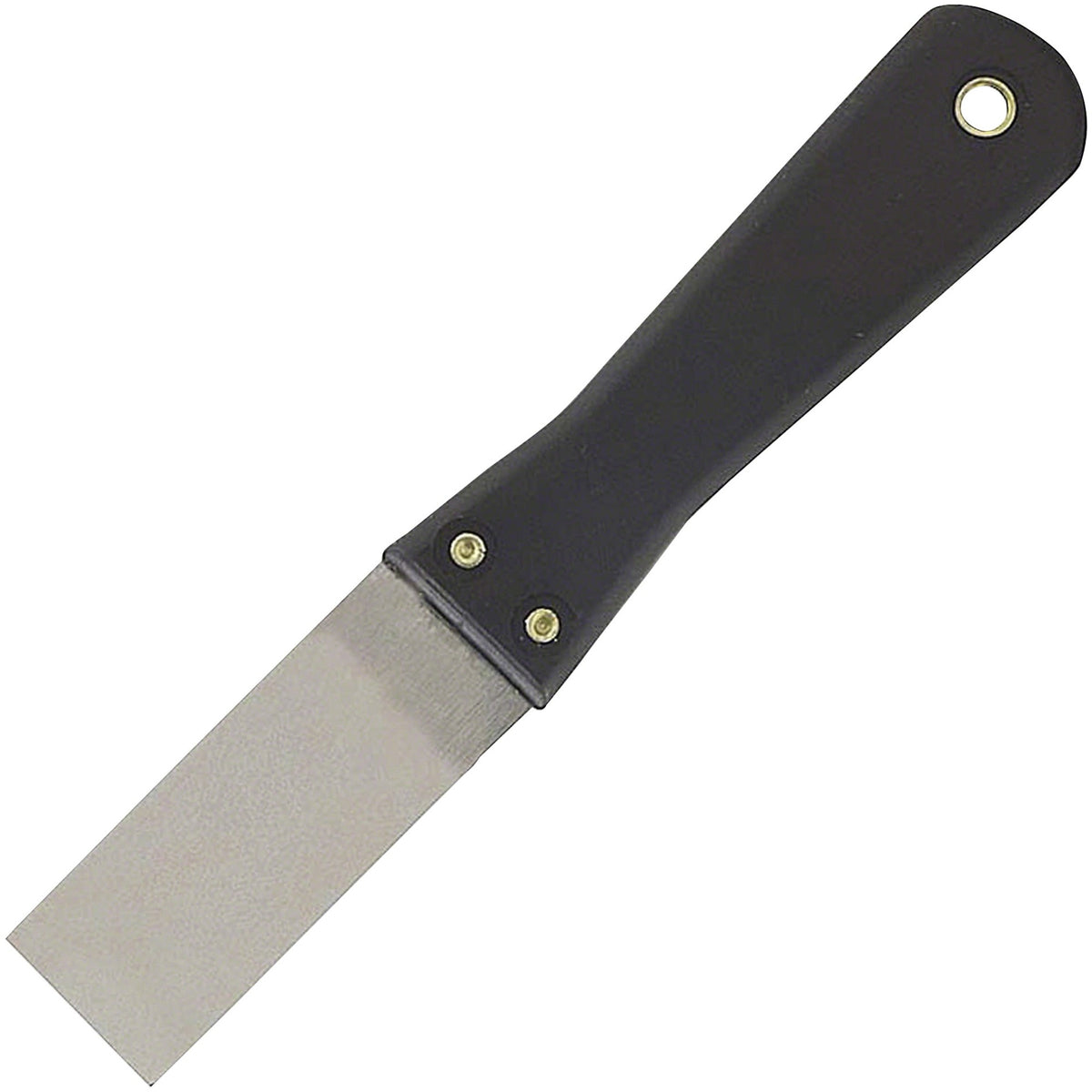 Great Neck Stiff Blade Putty Knife - 1.25" Blade - Black Plastic Handle - 0.7" Height x 1.1" Width x 8.1" Length - Durab