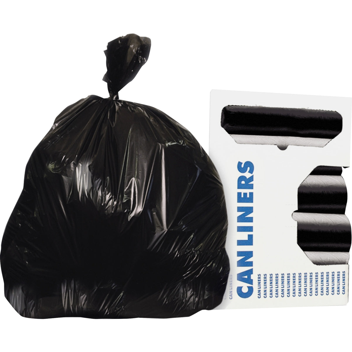 Heritage AccuFit 1.3mil Black Can Liners - 55 gal/75 lb Capacity - 53" Length x 40" Width x 1.30 mil (33 Micron) Thickne