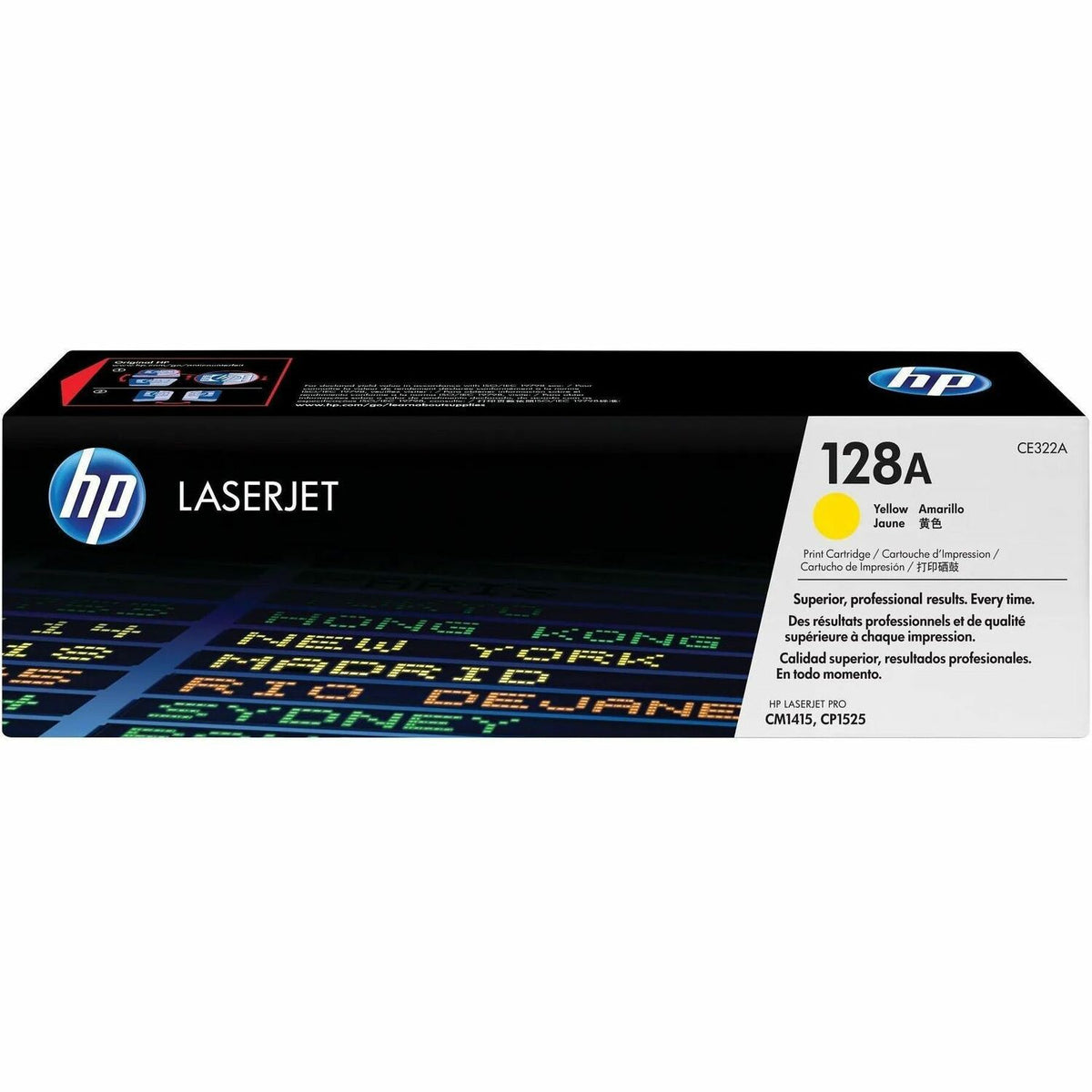 HP 128A Original Standard Yield Laser Toner Cartridge - Single Pack - Yellow - 1 Each - 1300 Pages