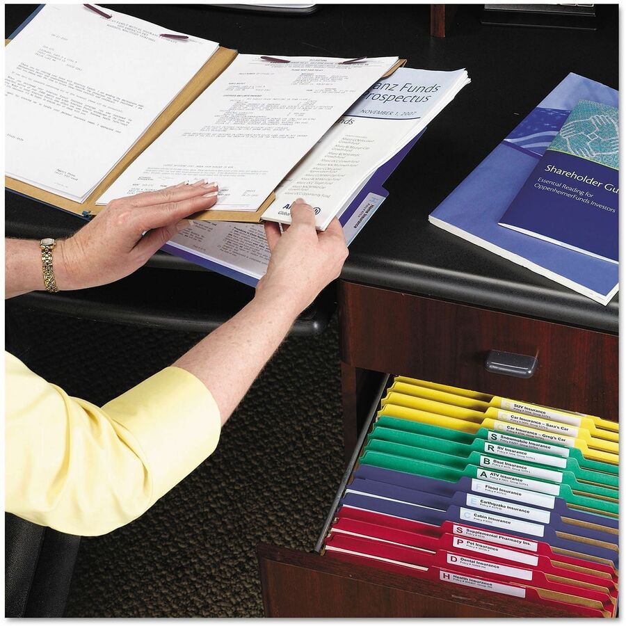 Smead SafeSHIELD 2/5 Tab Cut Letter Recycled Classification Folder - 8 1/2" x 11" - 2" Expansion - 2 x 2S Fastener - 2 P