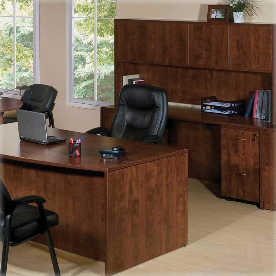 Lorell Essentials Round Conference Table Base - 29" Height x 29.5" Width x 29.5" Depth - Material: Wood - Finish: Cherry