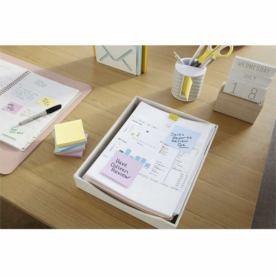 Post-it® Greener Dispenser Notes - Sweet Sprinkles Color Collection - 1200 - 3" Flag/Note Width x 3" Flag/Note Length -