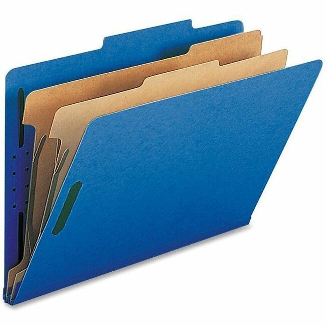 Nature Saver Legal Recycled Classification Folder - 8 1/2" x 14" - 2" for Folder - 2 Divider - 25 pt. - Dark Blue - 100%