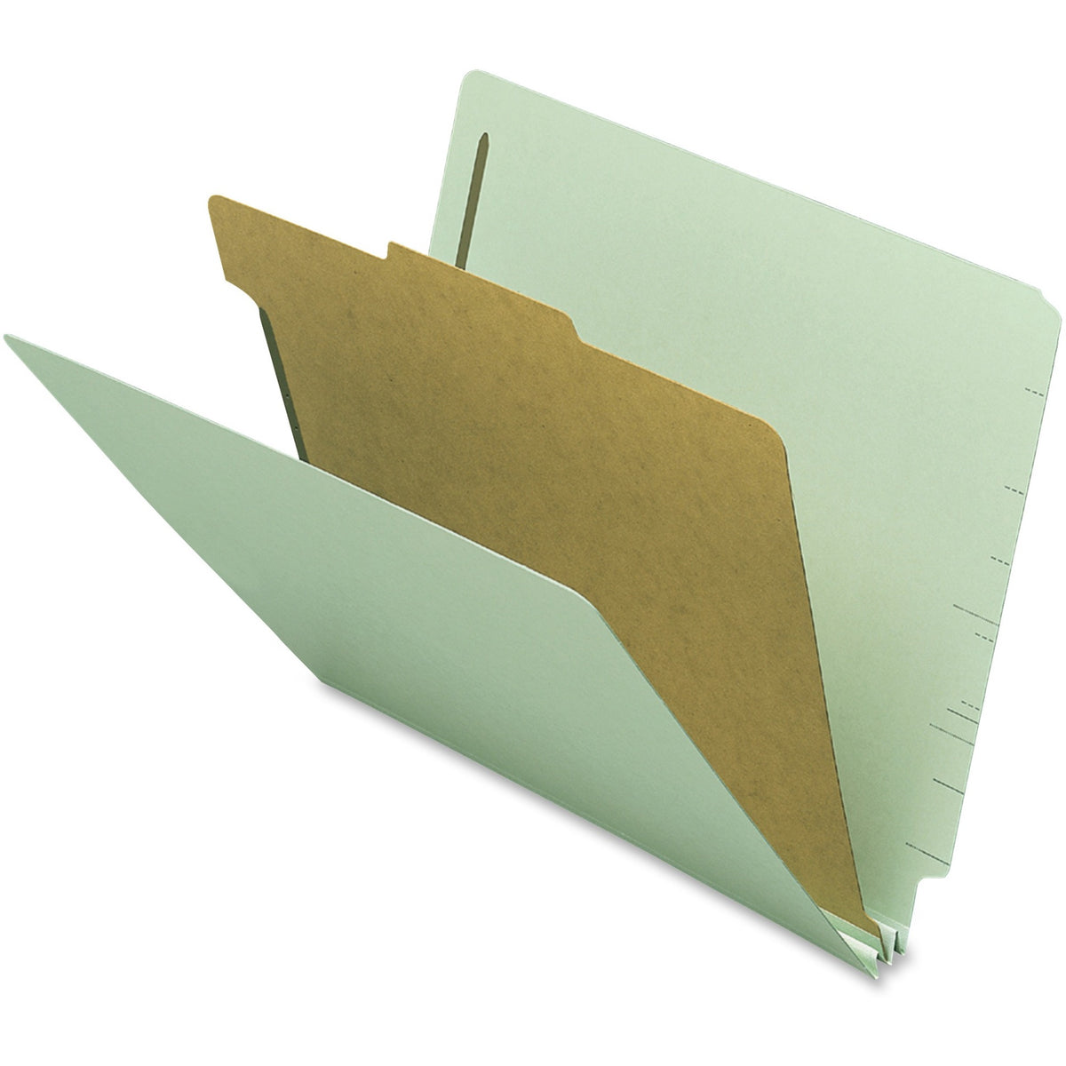 Nature Saver Letter Recycled Classification Folder - 8 1/2" x 11" - 2 Fastener - 2" for Folder - 1 Divider - 25 pt. - Gr
