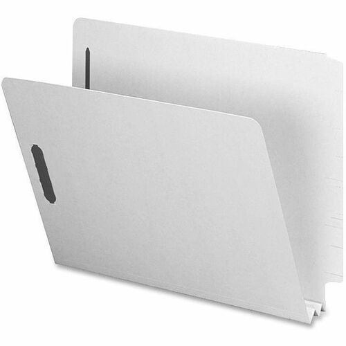 Nature Saver Letter Recycled End Tab File Folder - 8 1/2" x 11" - 2" Expansion - 25 pt. - Pressboard - Gray/Green - Tyve