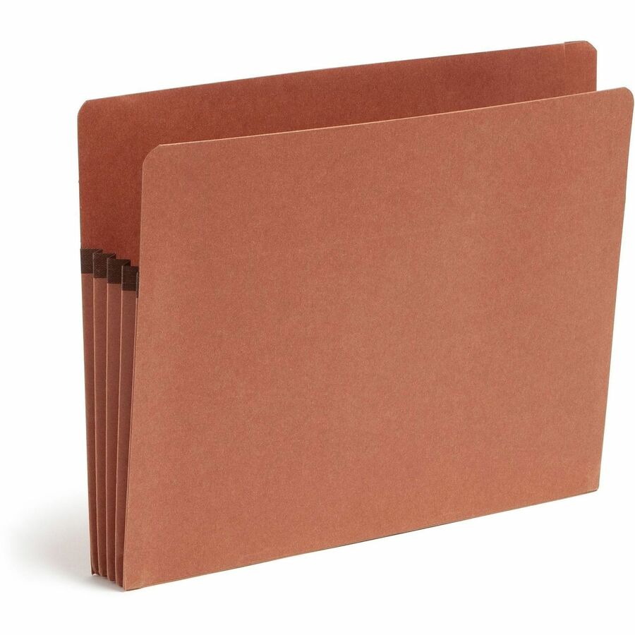 Smead Straight Tab Cut Letter Recycled File Pocket - 8 1/2" x 11" - 3 1/2" Expansion - 2 Plys - Redrope - Tear Resistant