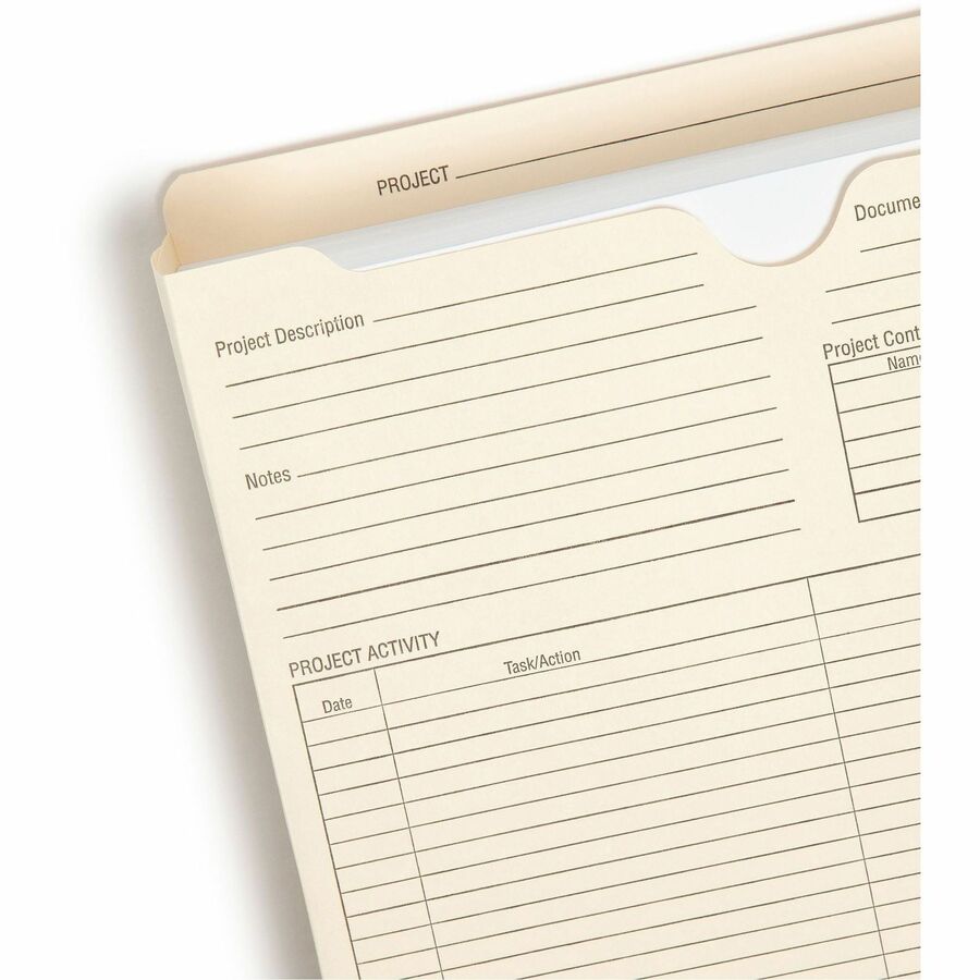 Smead Straight Tab Cut Letter Recycled File Jacket - 8 1/2" x 11" - 2" Expansion - Top Tab Location - 11 pt. - 2 Plys -
