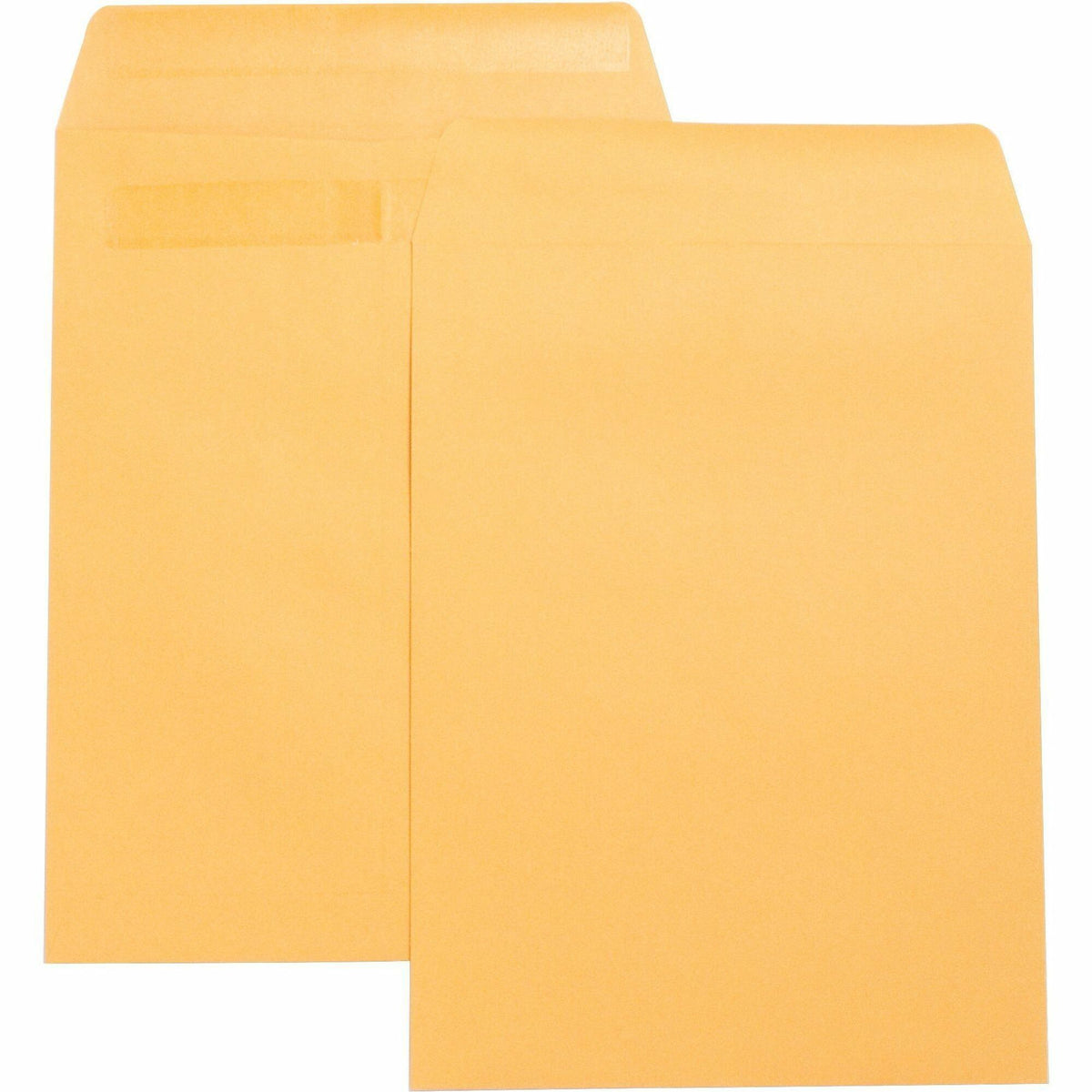 Business Source Press-To-Seal Catalog Envelopes - Catalog - 9" Width x 12" Length - 28 lb - Self-sealing - Brown Kraft -