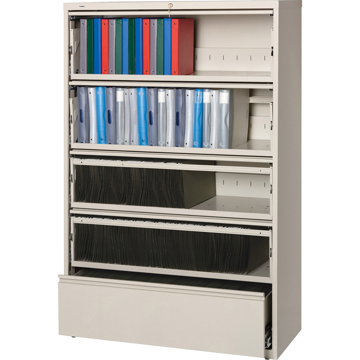 Lorell Fortress Series Lateral File - 42" Width x 18.6" Depth x 68.8" Height - 5 x Drawer(s) for File - Legal, Letter, A