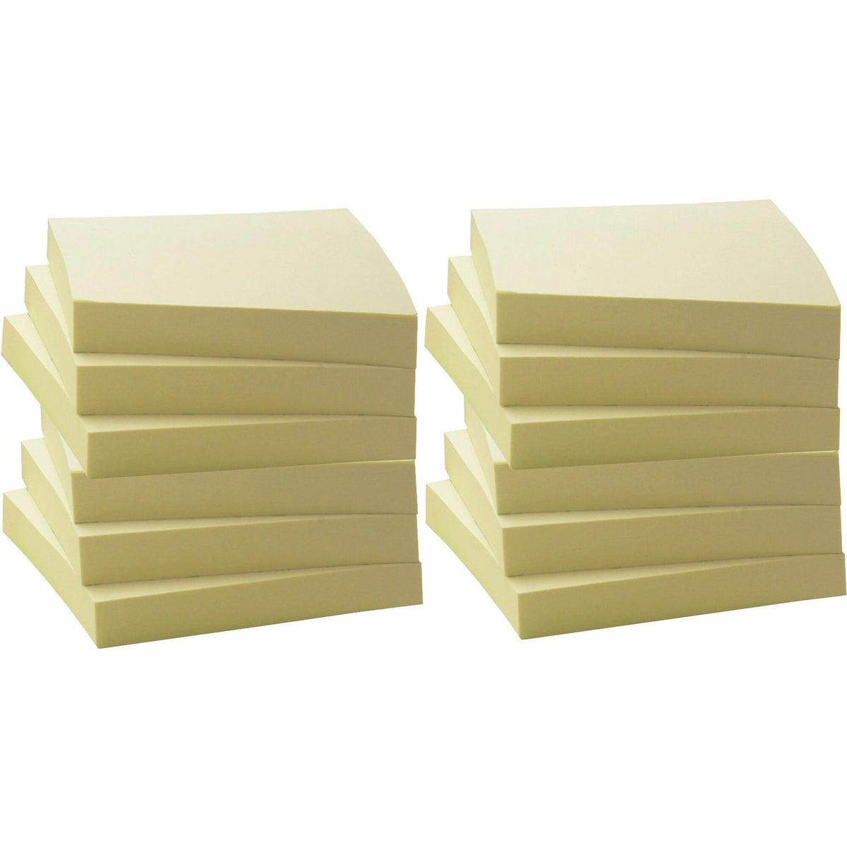 Business Source Yellow Adhesive Notes - 3" Flag/Note Width x 3" Flag/Note Length - Square - 100 Sheets per Pad - Unruled