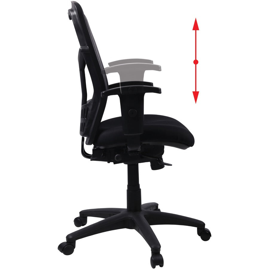 Lorell Executive Mesh High-back Swivel Chair - Black Seat Color - Fabric Seat Material - Steel Frame Material - Black -