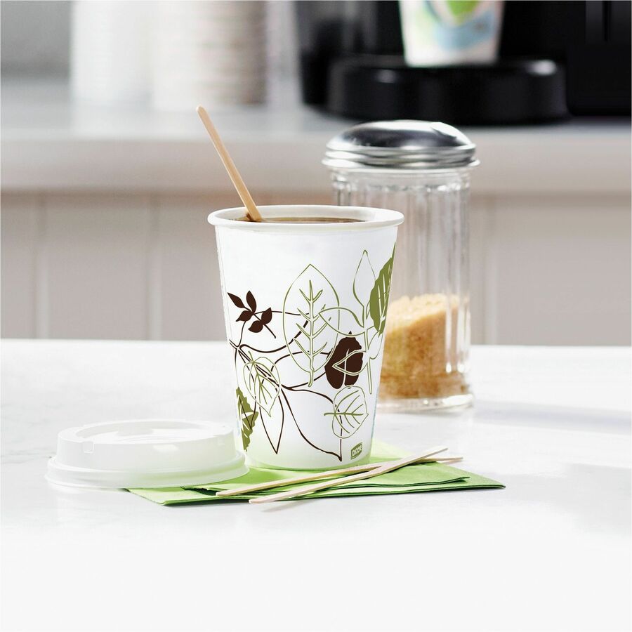 Dixie Pathways 8 oz Paper Hot Cups By GP Pro - 8 fl oz - White - Paper - Hot Drink - 50/Pack - 20 / Carton