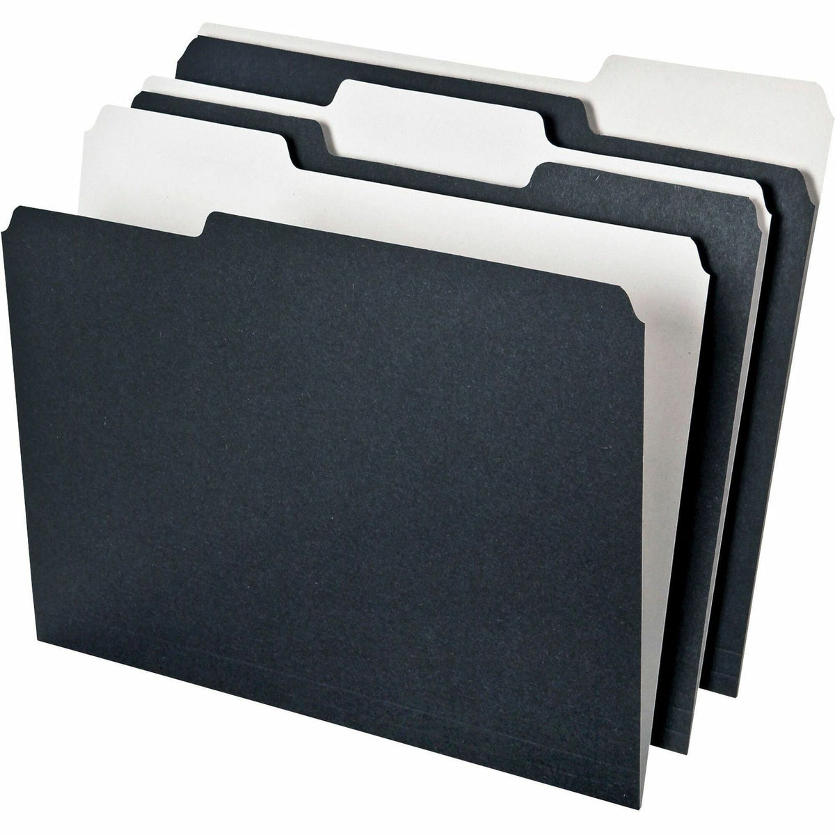 Pendaflex 1/3 Tab Cut Recycled Top Tab File Folder - Top Tab Location - Assorted Tab Position - 11 pt. - Black, White -