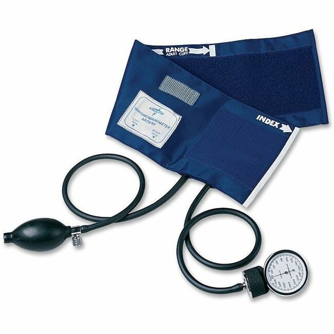 Medline Handheld Aneroid Sphygmomanometers - For Blood Pressure - Latex-free - Blue - Adult - Polyvinyl Chloride (PVC) -
