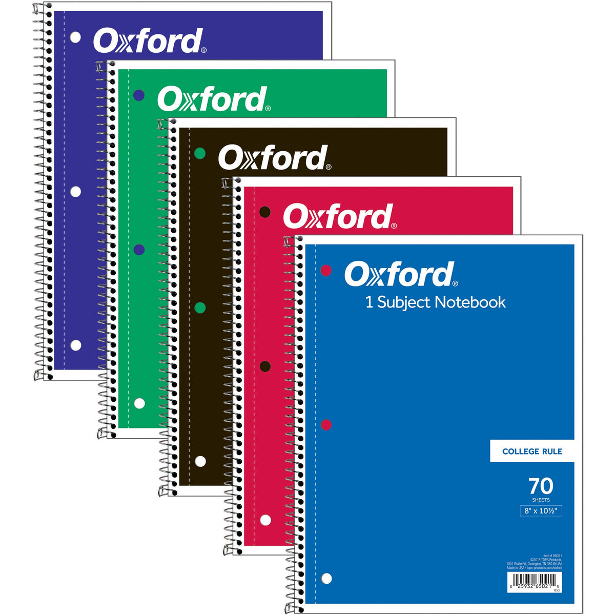 TOPS One-subject Wirebound Notebook - 70 Sheets - Wire Bound - College Ruled Front Ruling - 10 1/2" x 8" Sheet Size - 1