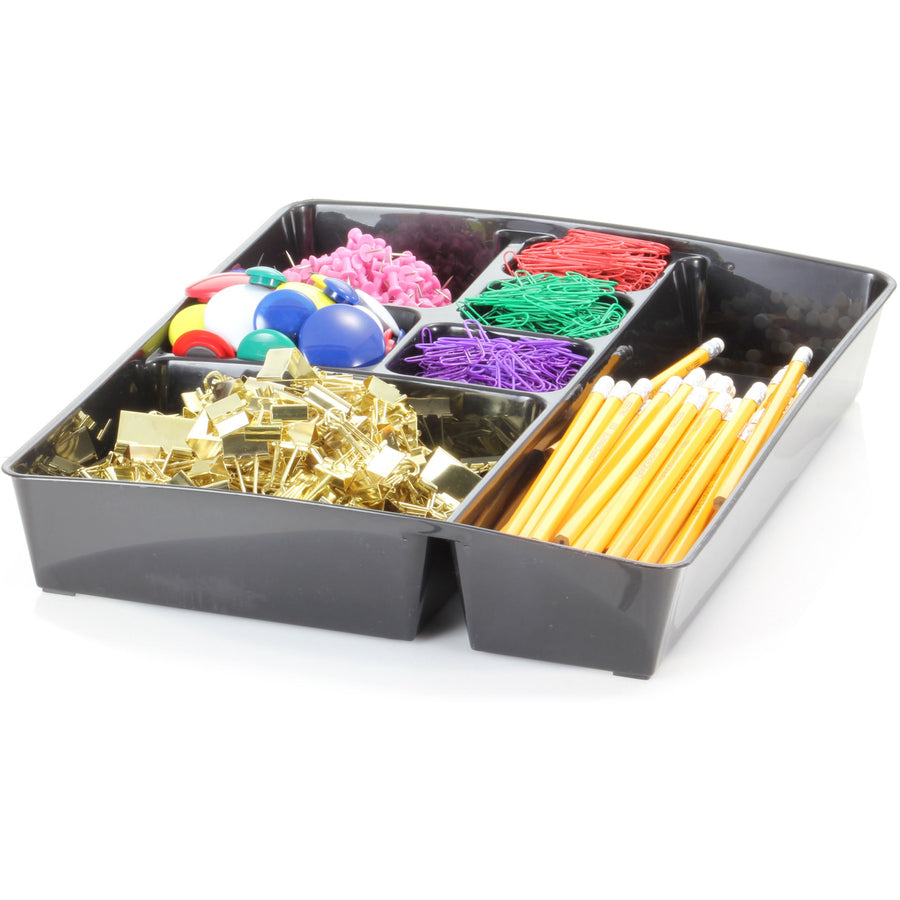 Officemate Deep Desk Drawer Tray - 7 Compartment(s) - 2.25" Height x 11.50" Width x 15.12" Length - Black - 1 Each