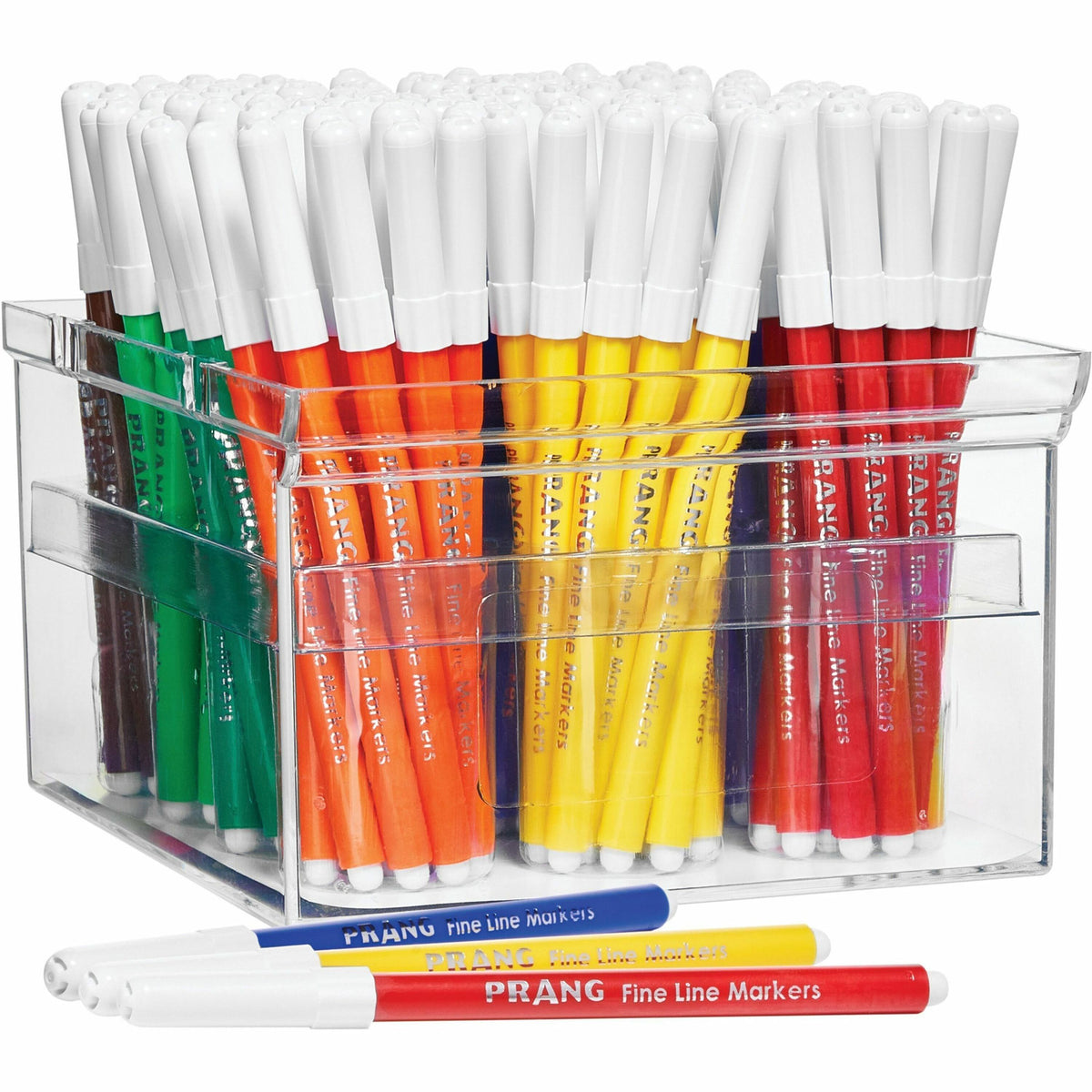 Prang Fineline Art Markers - Red, Blue, Green, Yellow, Orange, Brown, Black, Purple, Gray, Pink, Light Blue, ... Ink - 1