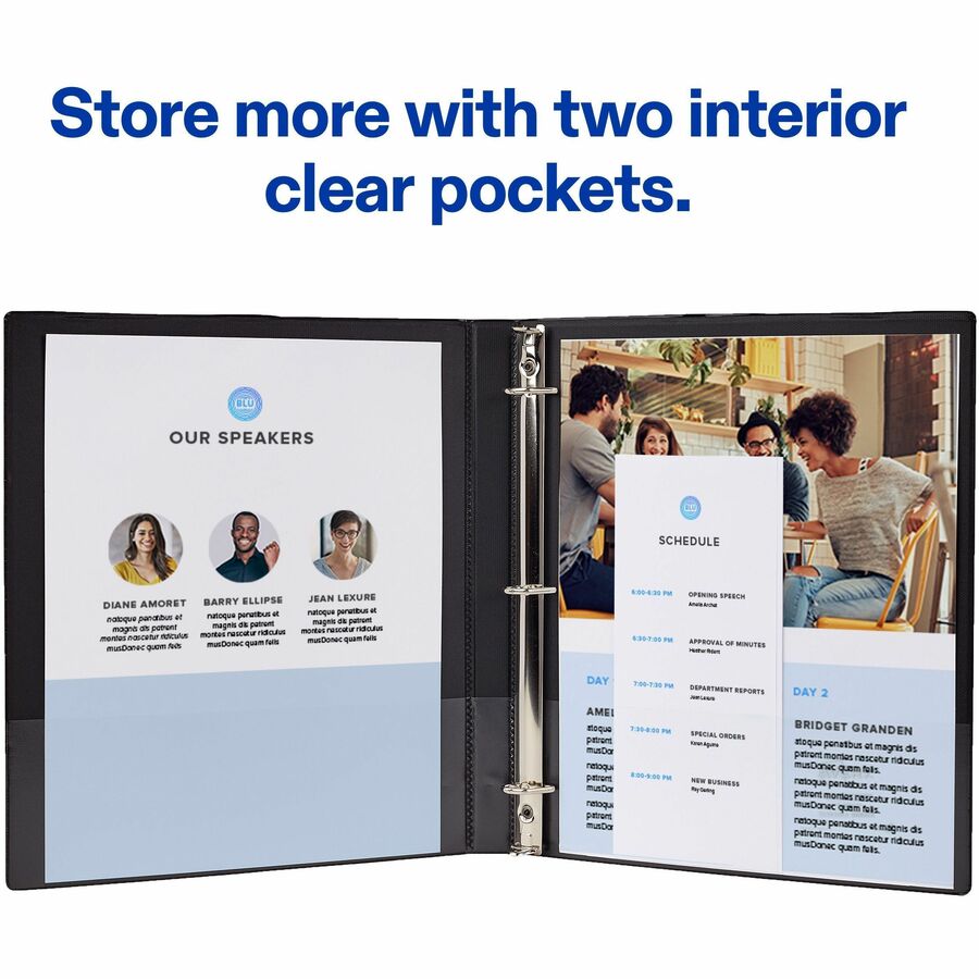 Avery® Mini View Binder, 0.5" Round Rings, White Binder (27726) - 1/2" Binder Capacity - Statement - 5 1/2" x 8 1/2" She
