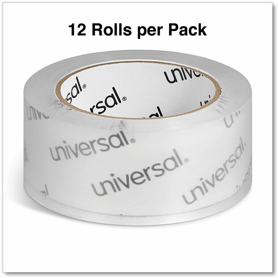 Universal Packaging Tape - 109 yd Length x 1.88" Width x 1.7 mil Thickness - 3" Core - Clear - Acrylic - Plastic Backing