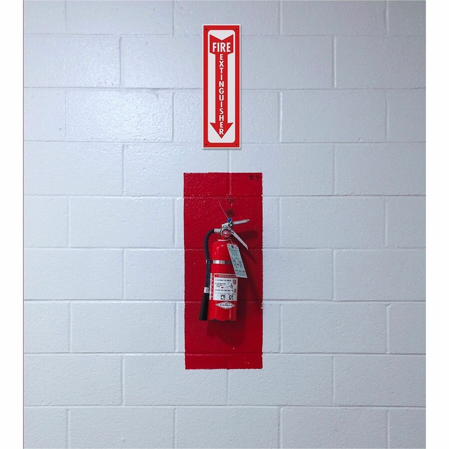 COSCO Fire Extinguisher Sign - Glow in The Dark Design - Print/Message "Fire Extinguisher" - 4" Width x 13" Height - Rec