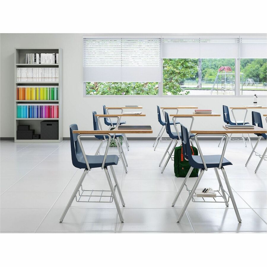 Lorell Fortress Series Bookcase - 34.5" Width x 13" Depth x 72" Height - 5 x Shelf(ves) - Light Gray - Powder Coated - S