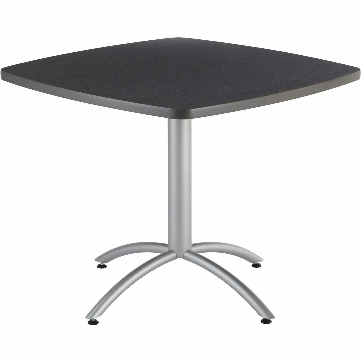 Iceberg CafeWorks 36" Square Cafe Table - Melamine Square Top - Powder Coated Base - 1.13" Table Top Thickness - 1 Each