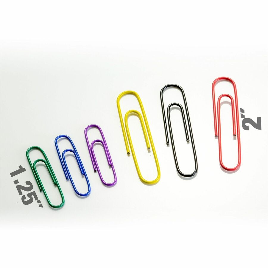 Officemate Coated Paper Clips - Jumbo - No. 2 - Assorted - 450 / Pack