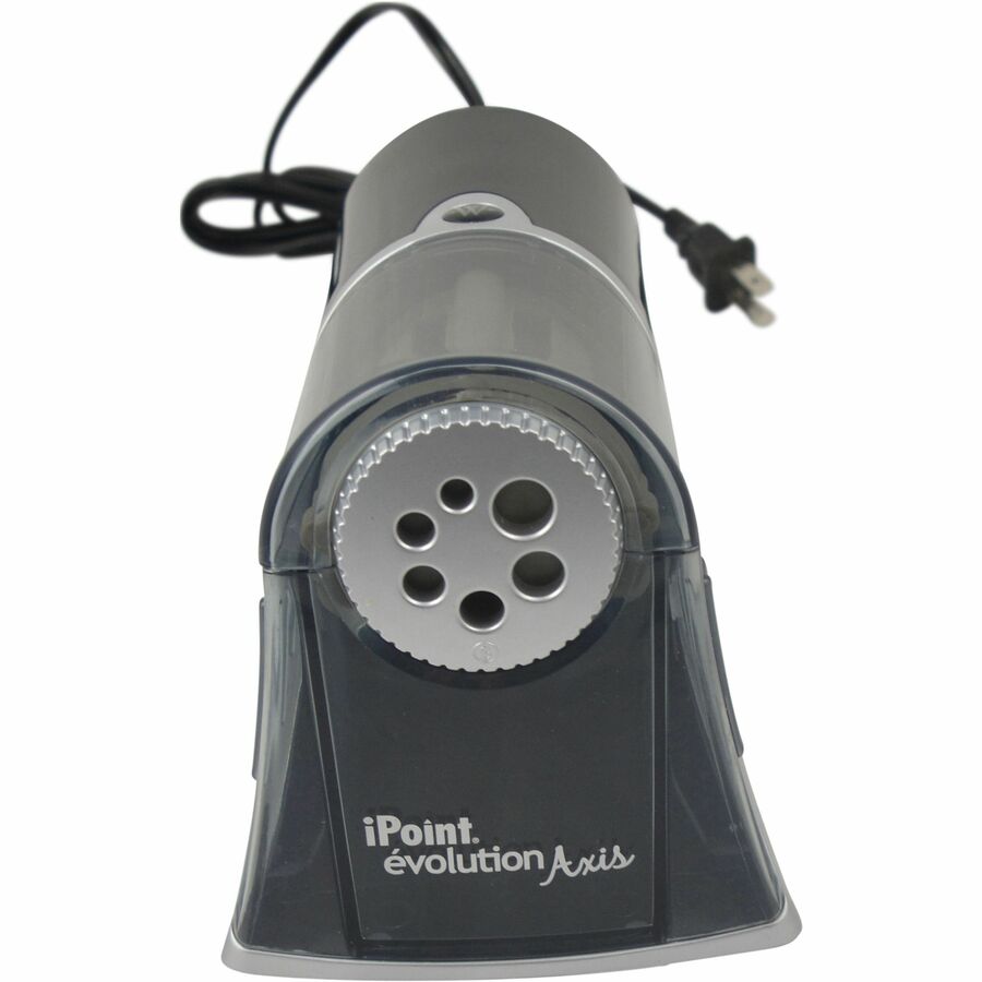 Westcott iPoint Evolution Axis Pencil Sharpener - Desktop - Helical - 5" Height x 7.8" Width x 5.4" Depth - Silver - 1 E