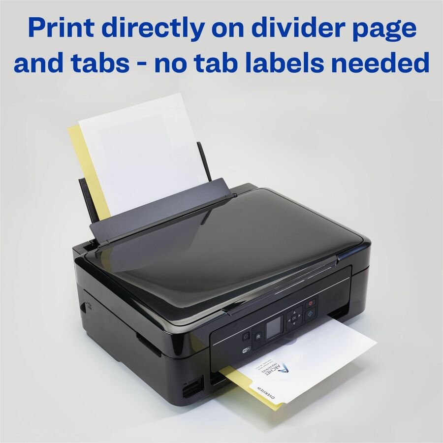 Avery® Unpunched Print-On Dividers - 25 x Divider(s) - Print-on Tab(s) - 5 - 5 Tab(s)/Set - 8.5" Divider Width x 11" Div