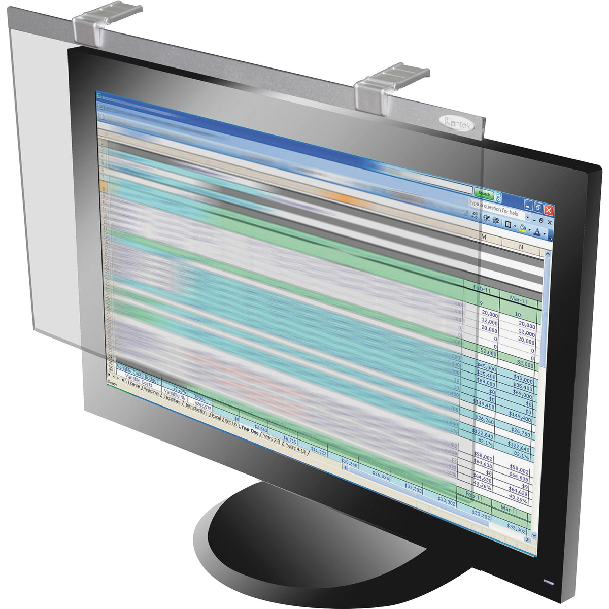 Kantek LCD Protect Privacy/Anti-Glare Filter Silver - For 22" WidescreenMonitor - Scratch Resistant - Anti-glare - 1 Eac