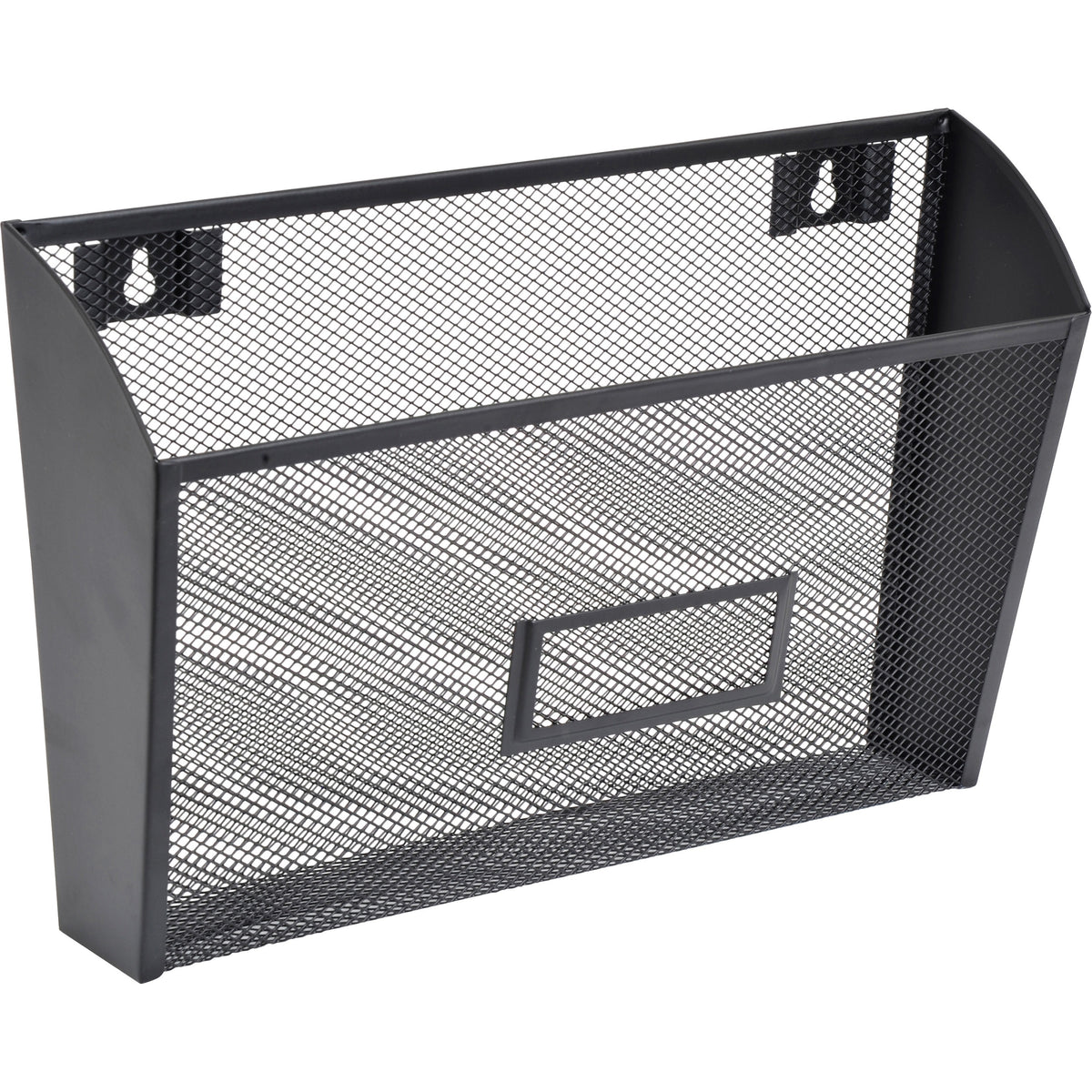 Lorell Mesh Wire Wall Pocket - 6.62" Height x 12.62" Width x 4.75" Depth - Black - 1 Each