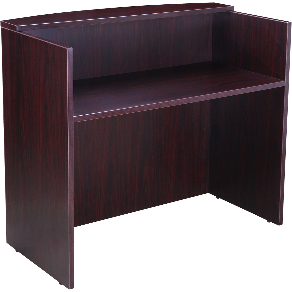 Boss Reception Desk - 250 lb Capacity - 42" Height x 71" Width x 36" Depth - Assembly Required - Mahogany - Wood - 1 Eac