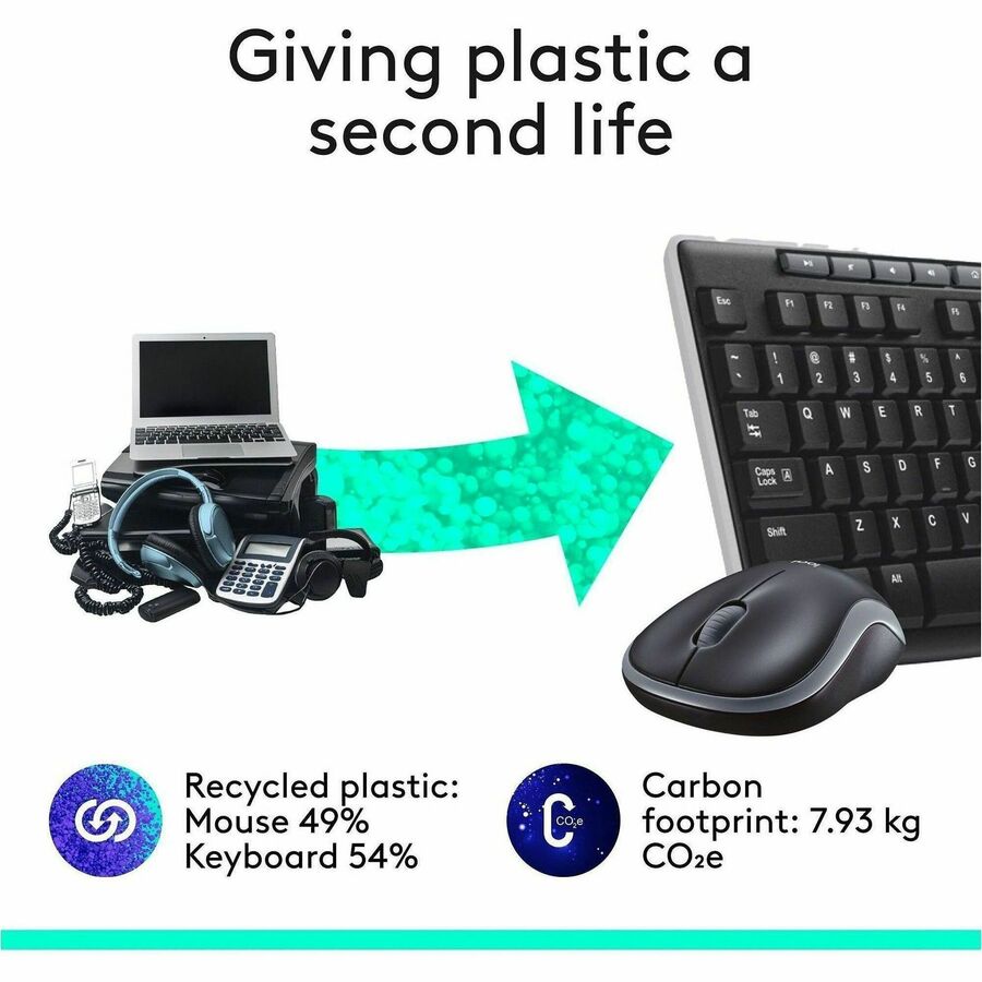 Logitech Wireless Combo MK270 - USB Wireless RF 2.40 GHz Keyboard - English - Black - USB Wireless RF Mouse - Optical -