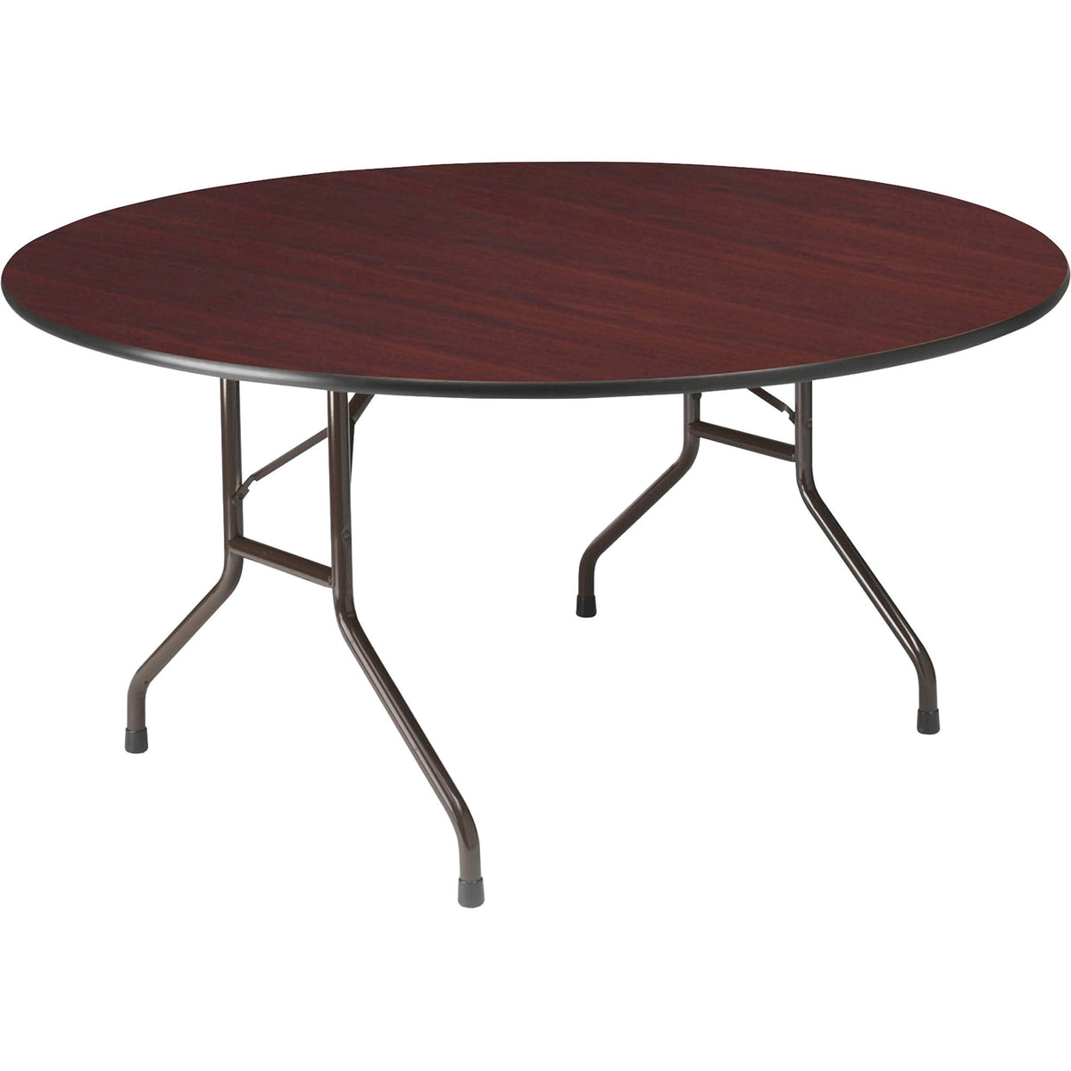 Iceberg Premium Wood Laminate Folding Table - Mahogany Round, Melamine Top - Traditional Style - 500 lb Capacity - 1 Eac