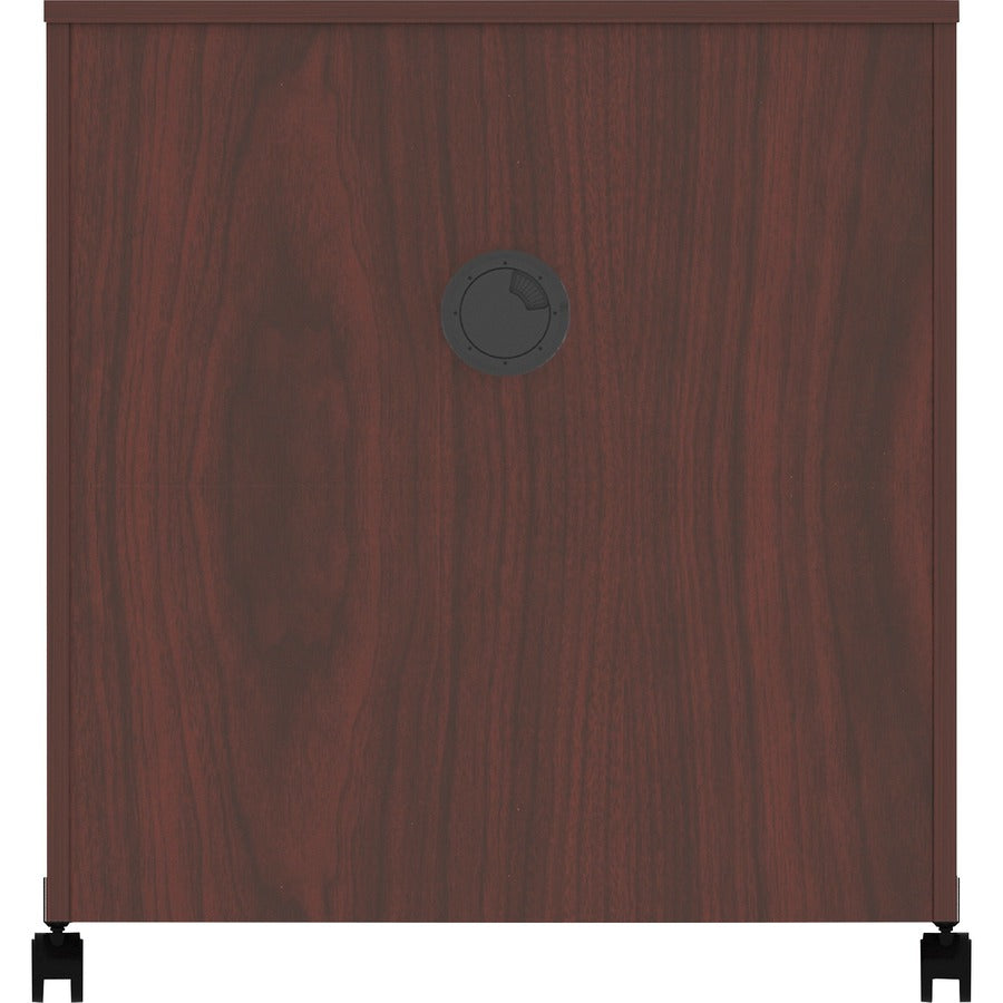 Lorell Mobile Machine Stand with Shelf - 30.75" Height x 28" Width x 19.25" Depth - Mahogany - Laminated Particleboard -