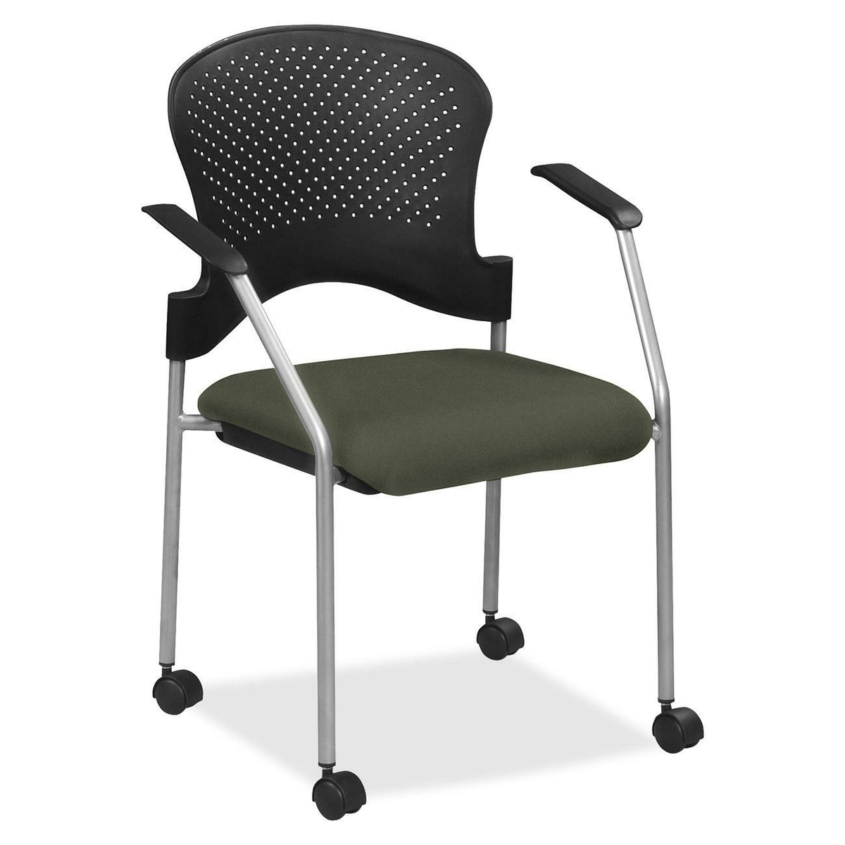 Eurotech Breeze Chair with Casters - Olive Green Seat Color - Fabric Seat Material - Olive Green Back Color - Gray Frame
