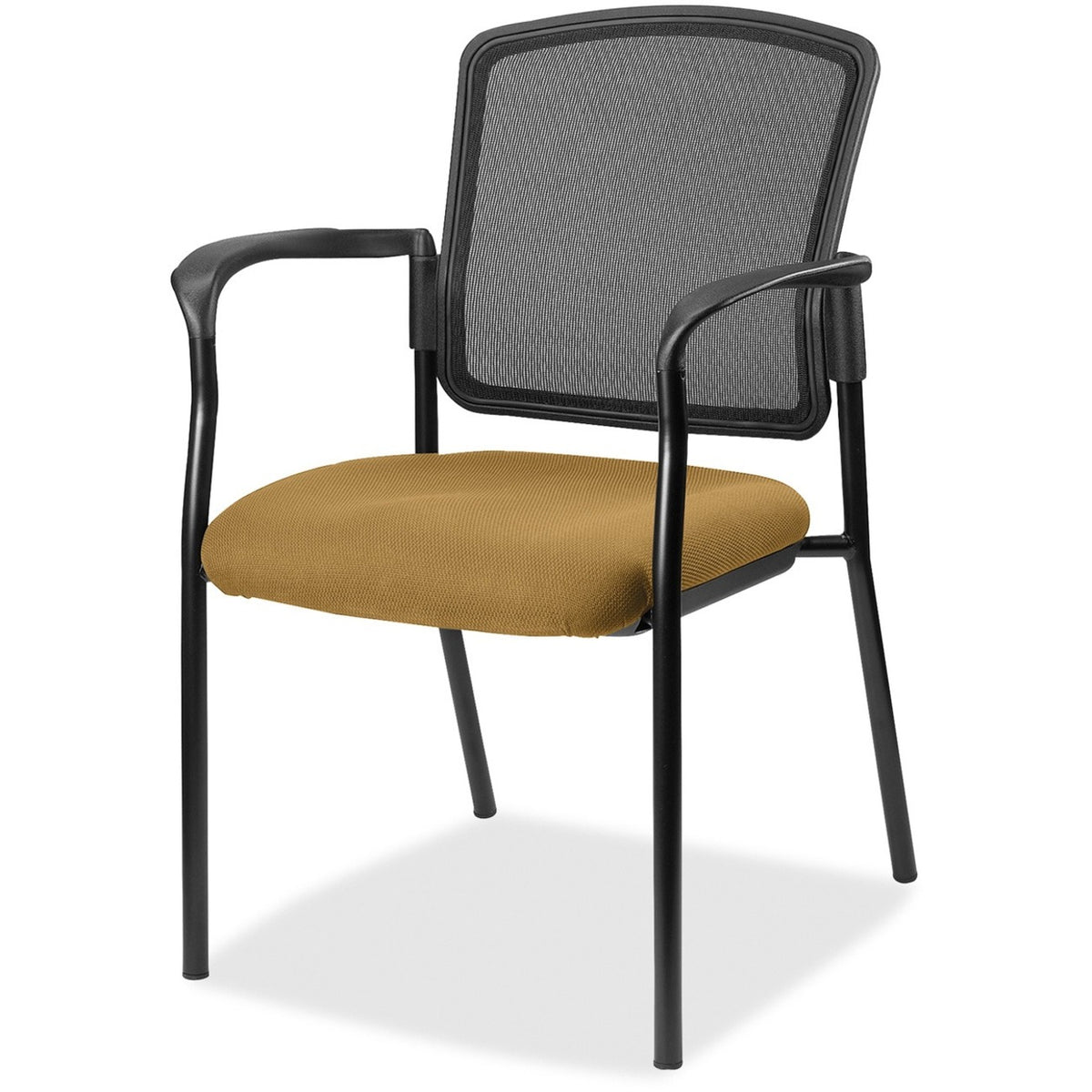 Lorell Mesh Back Stackable Guest Chair - Canyon Nugget Seat Color - Vinyl Seat Material - Black Back Color - Mesh Back M