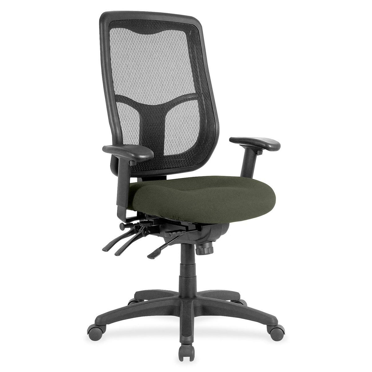 Eurotech Apollo High Back Multi-funtion Task Chair - Olive Green Seat Color - Fabric Seat Material - 5-star Base - Perfe