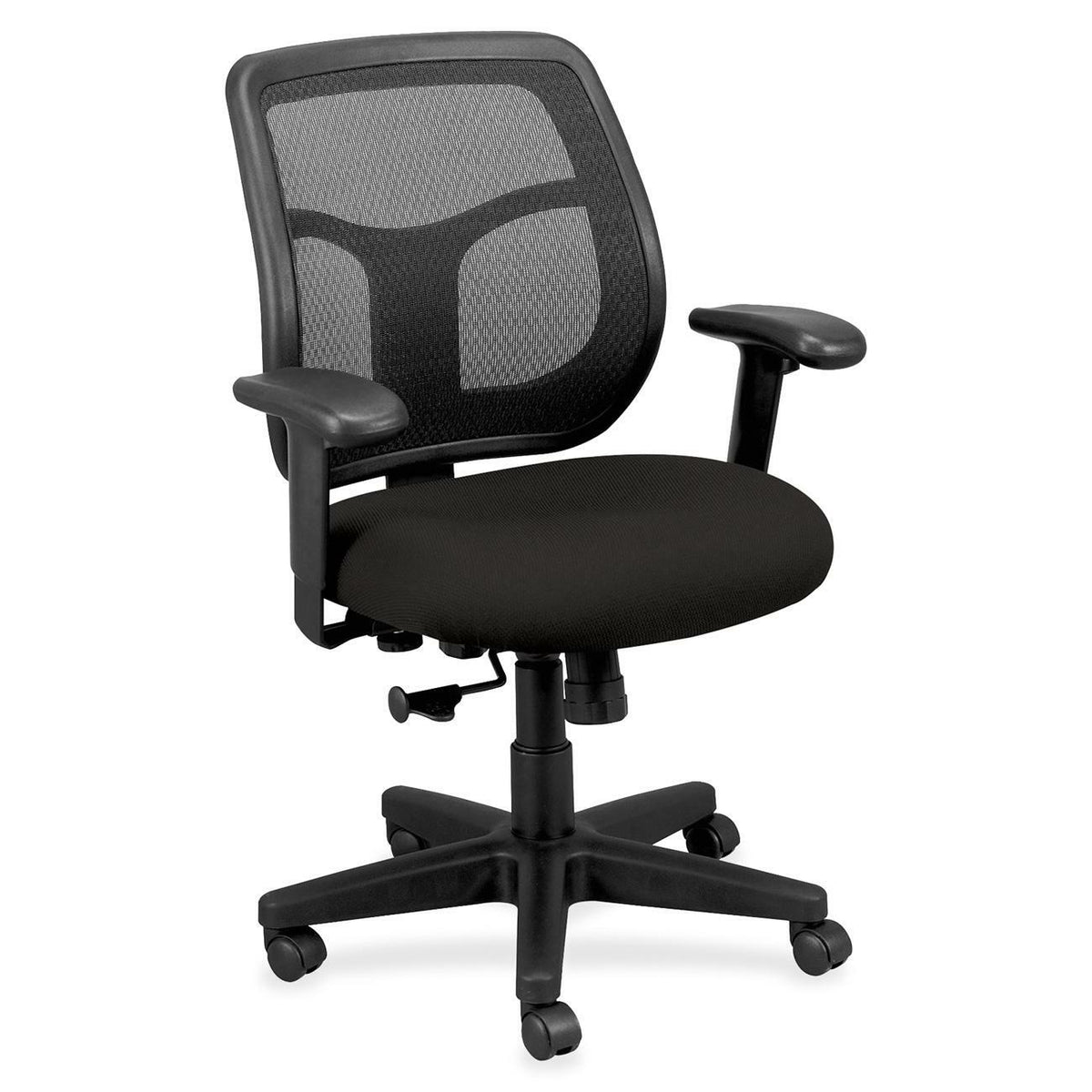 Eurotech apollo Mesh Mid-back Chair - Black Seat Color - Fabric Seat Material - 5-star Base - Perfection Black - 1 Each